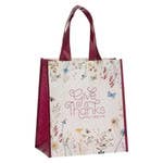 Give Thanks Floral Coated Tote Bag