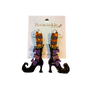 Glittery Witch Hat Booties Earrings