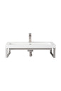 Two Boston 15.25" Wall Brackets, Brushed Nickel w/ 31.5" White Glossy Composite Stone Top