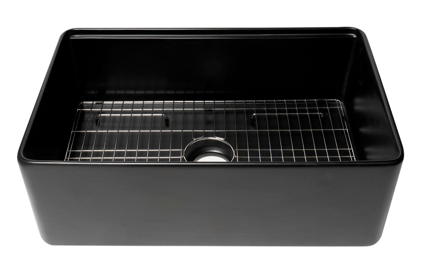 ALFI brand ABFS3020 Workstation 30" x 20" Single Bowl Step Rim Fireclay Farm Sink with Accessories