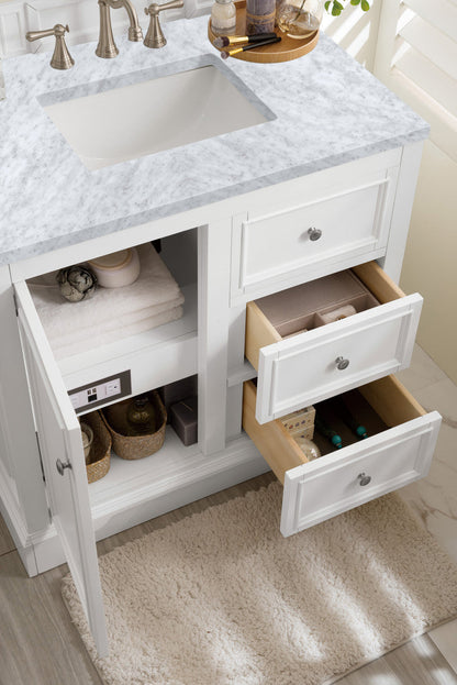 De Soto 36" Single Vanity Cabinet, Bright White