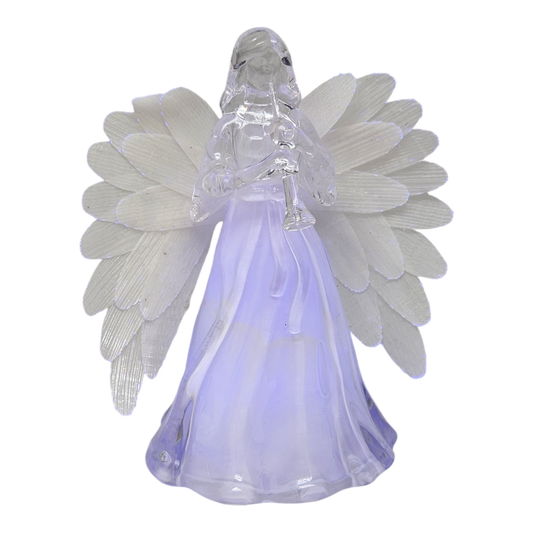 Lighted Acrylic Angel - Horn