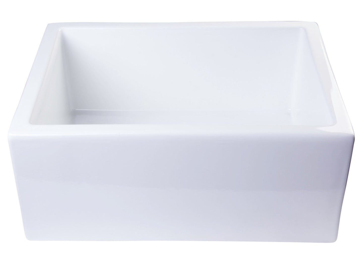 ALFI brand AB2418SB Smooth Thick Wall Fireclay Single Bowl Farm Sink