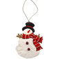 Wood and Fur Snowman Ornament - Wearing his Tophat