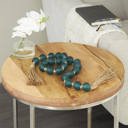 Frosted Glass Beaded Garland with Tassel