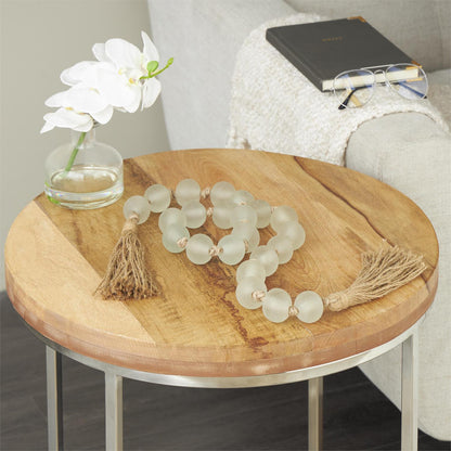 Frosted Glass Beaded Garland with Tassel