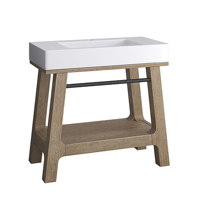 Auburn 36" Single Sink Console, Weathered Timber