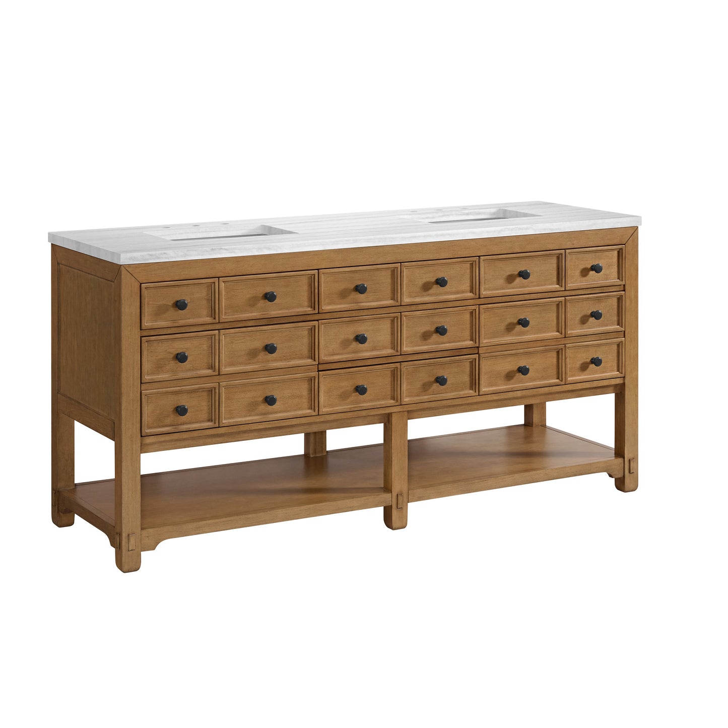 Malibu 72" Double Vanity Cabinet, Amber Birch
