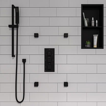 ALFI brand AB7606 Square Sliding Rail Hand Shower Set