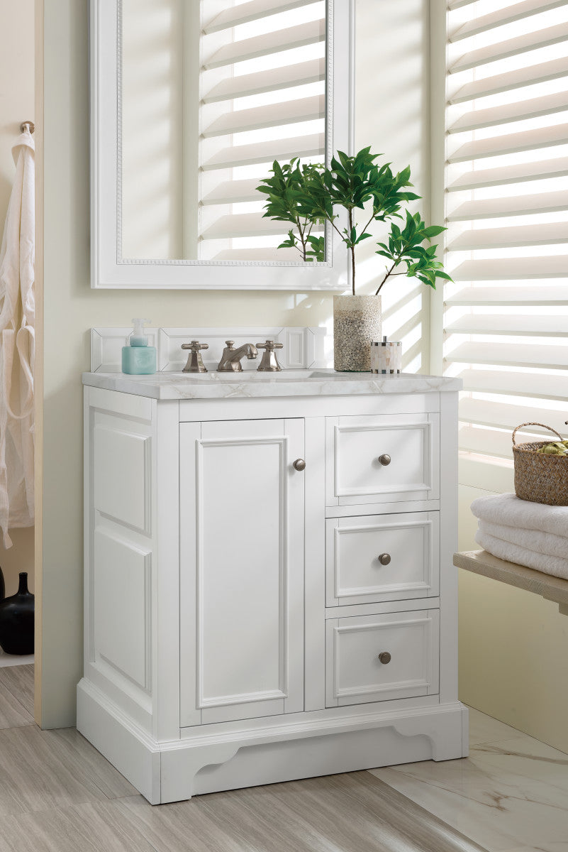 De Soto 30" Single Vanity Cabinet, Bright White