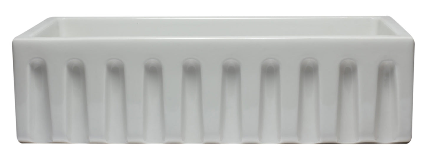 ALFI brand AB3618HS Reversible Smooth / Fluted Single Bowl Fireclay Farm Sink