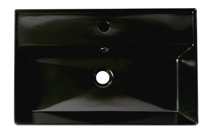 ALFI brand ABC901 24" Modern Rectangular Above Mount Ceramic Sink with Faucet Hole
