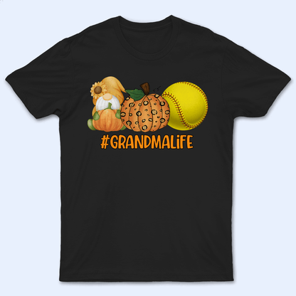 Gnome, Pumpkin and Sport - Personalized Custom T Shirt - Halloween, Loving, Funny Gift for Grandma/Nana/Mimi, Mom, Wife, Grandparent