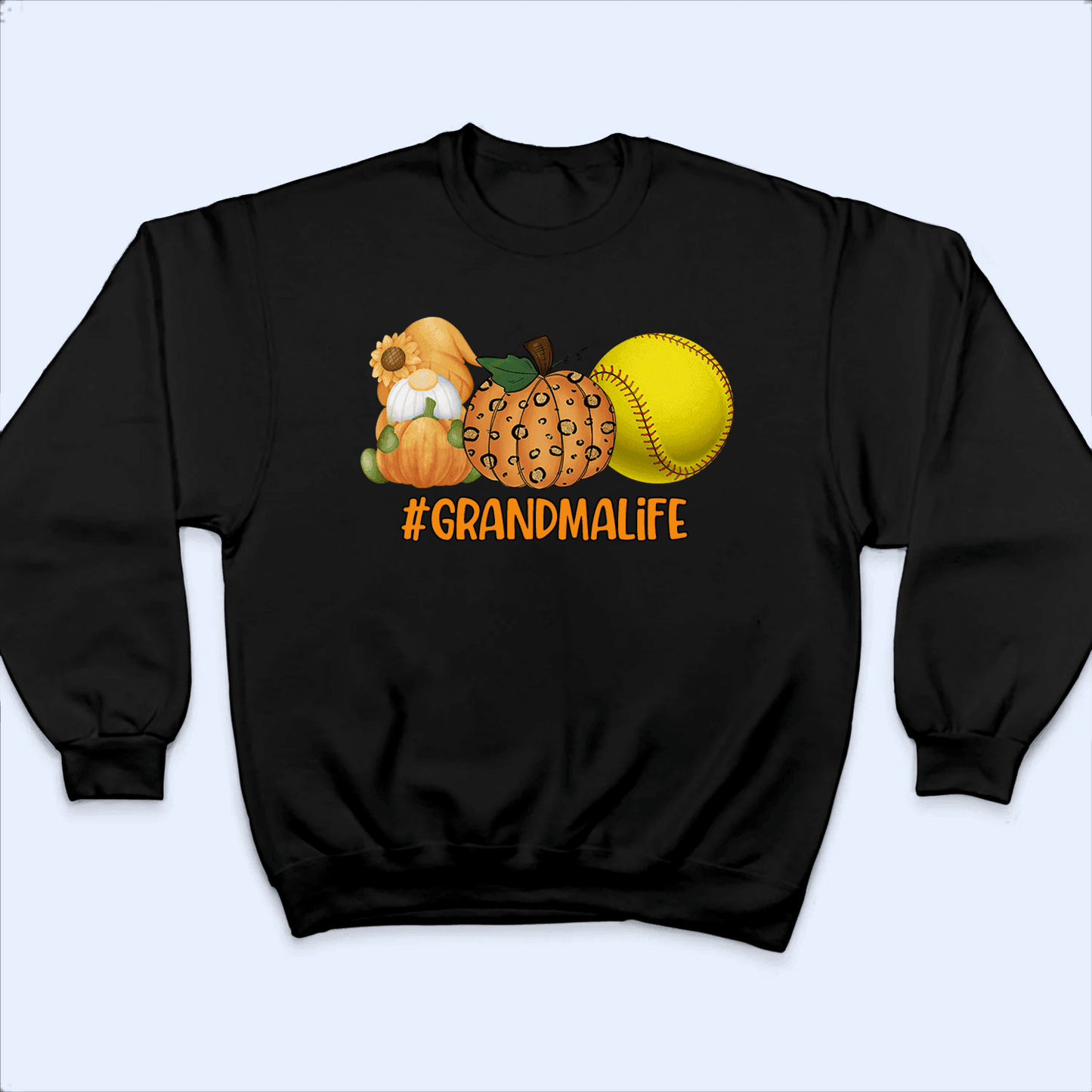 Gnome, Pumpkin and Sport - Personalized Custom T Shirt - Halloween, Loving, Funny Gift for Grandma/Nana/Mimi, Mom, Wife, Grandparent