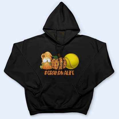 Gnome, Pumpkin and Sport - Personalized Custom T Shirt - Halloween, Loving, Funny Gift for Grandma/Nana/Mimi, Mom, Wife, Grandparent