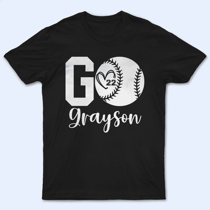 GO Baseball Cheer Mom - Baseball/ Softball Cheers Personalized Custom T Shirt - Birthday, Loving, Funny Gift for Grandma/Nana/Mimi, Mom, Wife, Grandparent