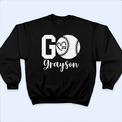 GO Baseball Cheer Mom - Baseball/ Softball Cheers Personalized Custom T Shirt - Birthday, Loving, Funny Gift for Grandma/Nana/Mimi, Mom, Wife, Grandparent
