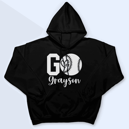 GO Baseball Cheer Mom - Baseball/ Softball Cheers Personalized Custom T Shirt - Birthday, Loving, Funny Gift for Grandma/Nana/Mimi, Mom, Wife, Grandparent