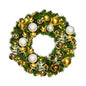 Pre-Decorated Christmas Wreath with Warm White Lights Gold/Silver