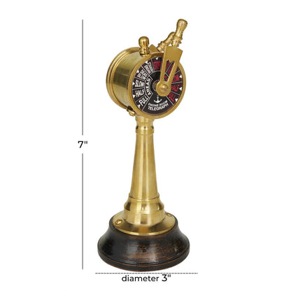 Gold Metal Ship Telegraph – Nautical Decorative Accent