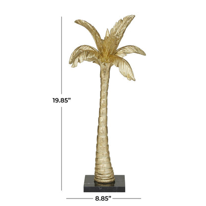Gold Polystone Tree Palm Decorative Sculpture