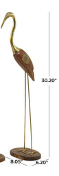 Gold Wood Bird Sculpture – Elegant Nature-Inspired Decor
