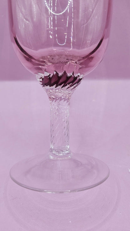 Gorham Reizart Crystal Goblet and Wine Glass - Rose Color, Elegant Design