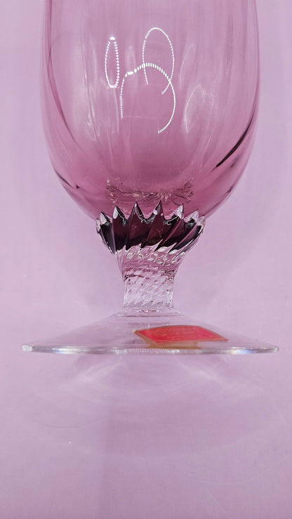 Gorham Reizart Crystal Goblet and Wine Glass - Rose Color, Elegant Design