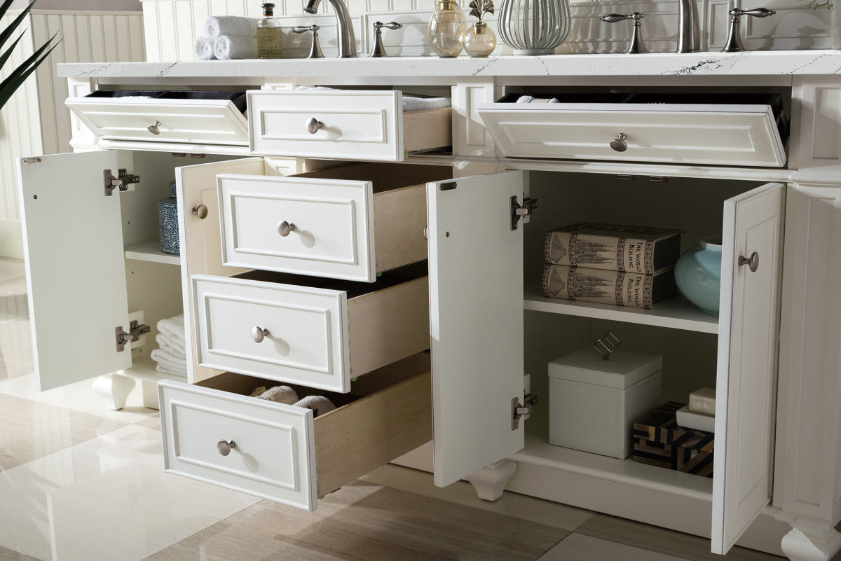 Bristol 72" Double Vanity Cabinet, Bright White