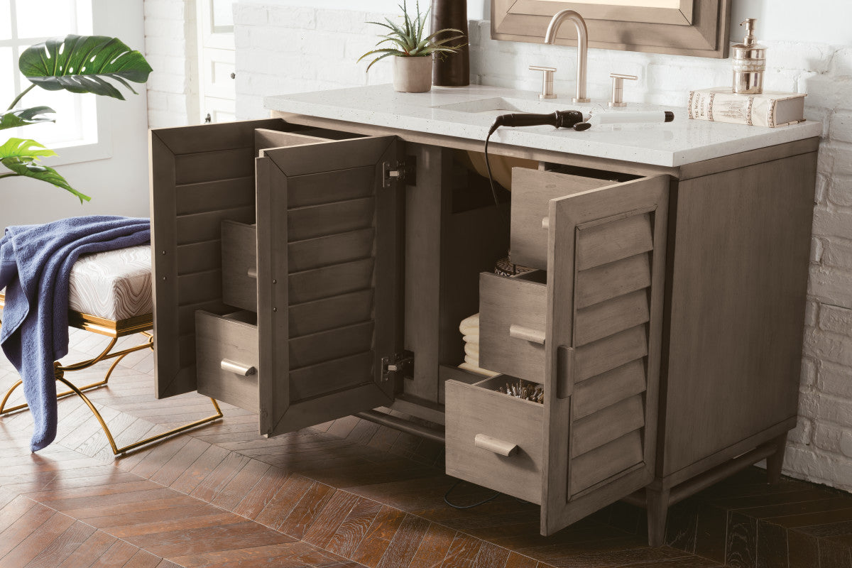 Portland 48" Single Vanity Cabinet, Whitewashed Walnut