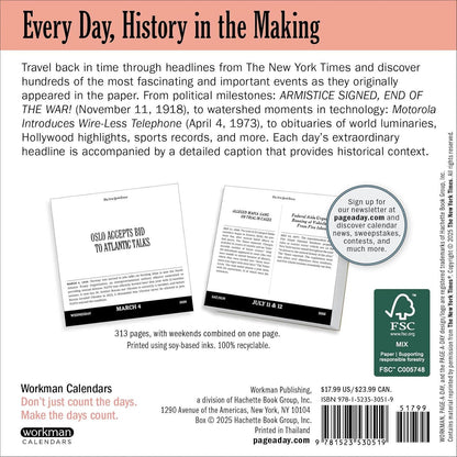 New York Times Headlines in History Page-A-Day Calendar 2026