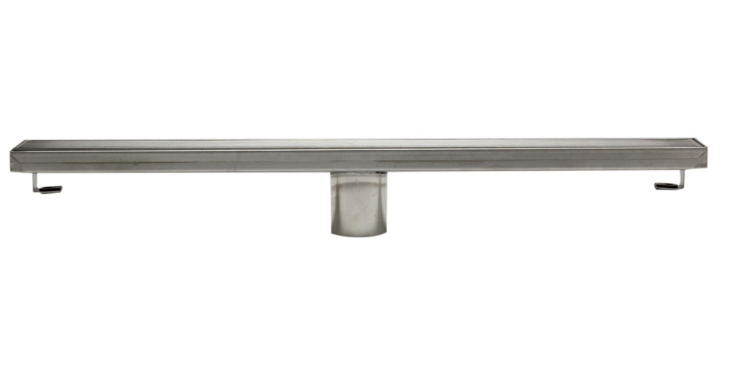 ALFI brand  ABLD24D 24" Modern Stainless Steel Linear Shower Drain with Groove Lines