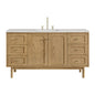 Laurent 60" Single Vanity, Light Natural Oak