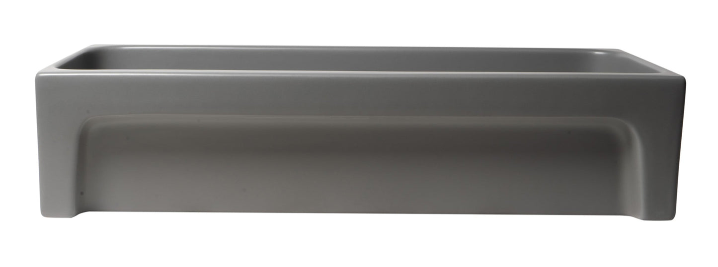 ALFI brand  AB36TRGM 36" Grey Matte Above Mount Fireclay Bathroom Trough Sink