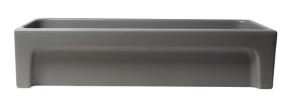 ALFI brand  AB36TRGM 36" Grey Matte Above Mount Fireclay Bathroom Trough Sink