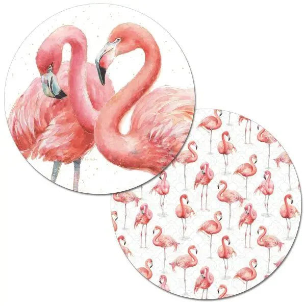 Gracefully Pink Reversible Round Plastic Placemat – BPA-Free, Made in the USA