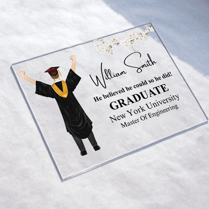 Graduation Gift 2025 For Him/Her - Personalized Custom Horizontal Acrylic Plaque - Senior, Class of 2025 Graduate, Grandson, Granddaughter, Daughter, Son, Best Friends