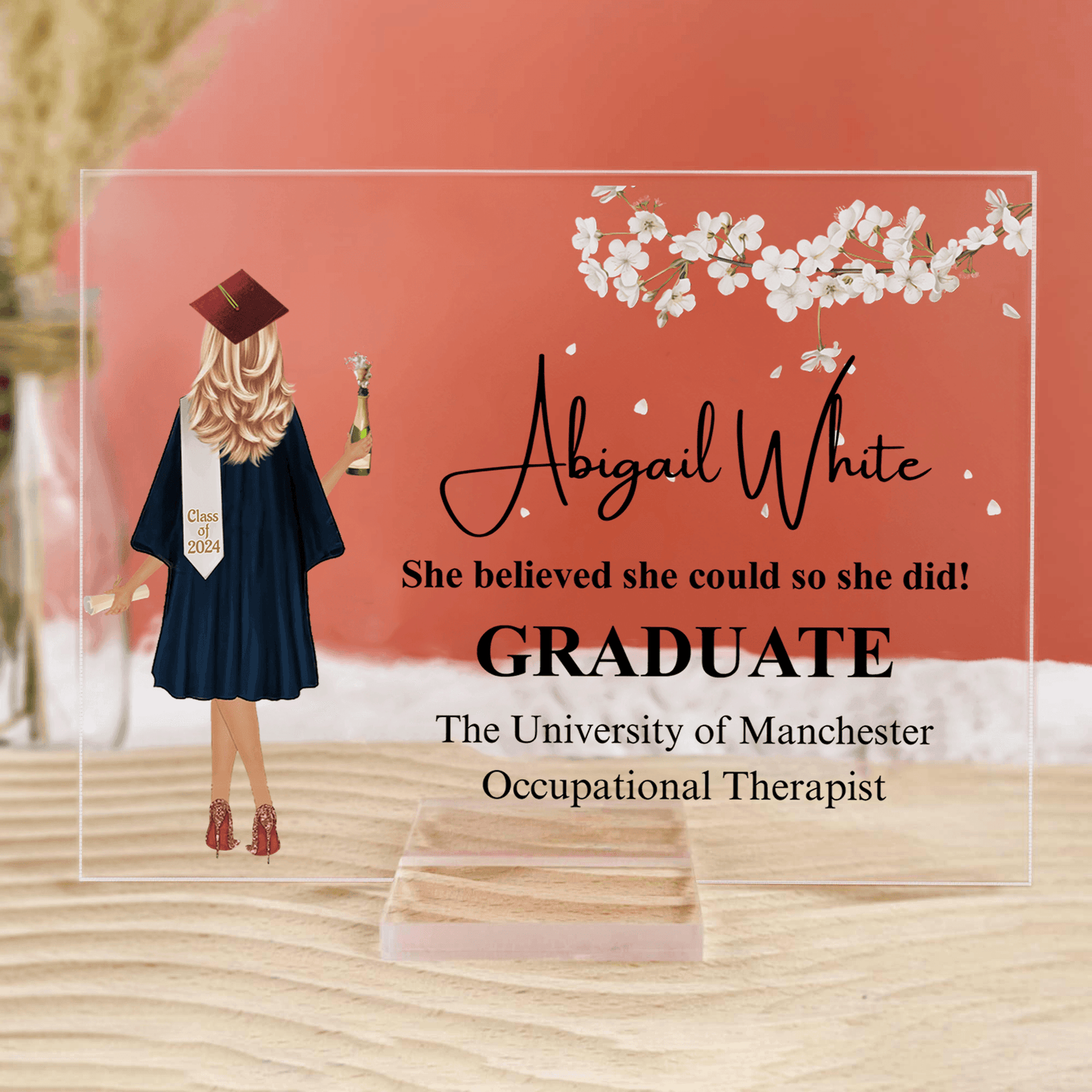 Graduation Gift 2025 - Personalized Custom Horizontal Acrylic Plaque - Senior, Class of 2025 Graduate, Grandson, Granddaughter, Daughter, Son, Best Friends