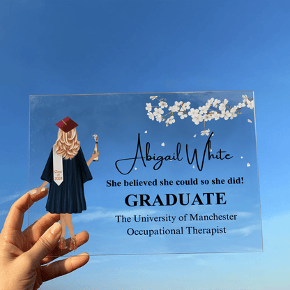 Graduation Gift 2025 - Personalized Custom Horizontal Acrylic Plaque - Senior, Class of 2025 Graduate, Grandson, Granddaughter, Daughter, Son, Best Friends