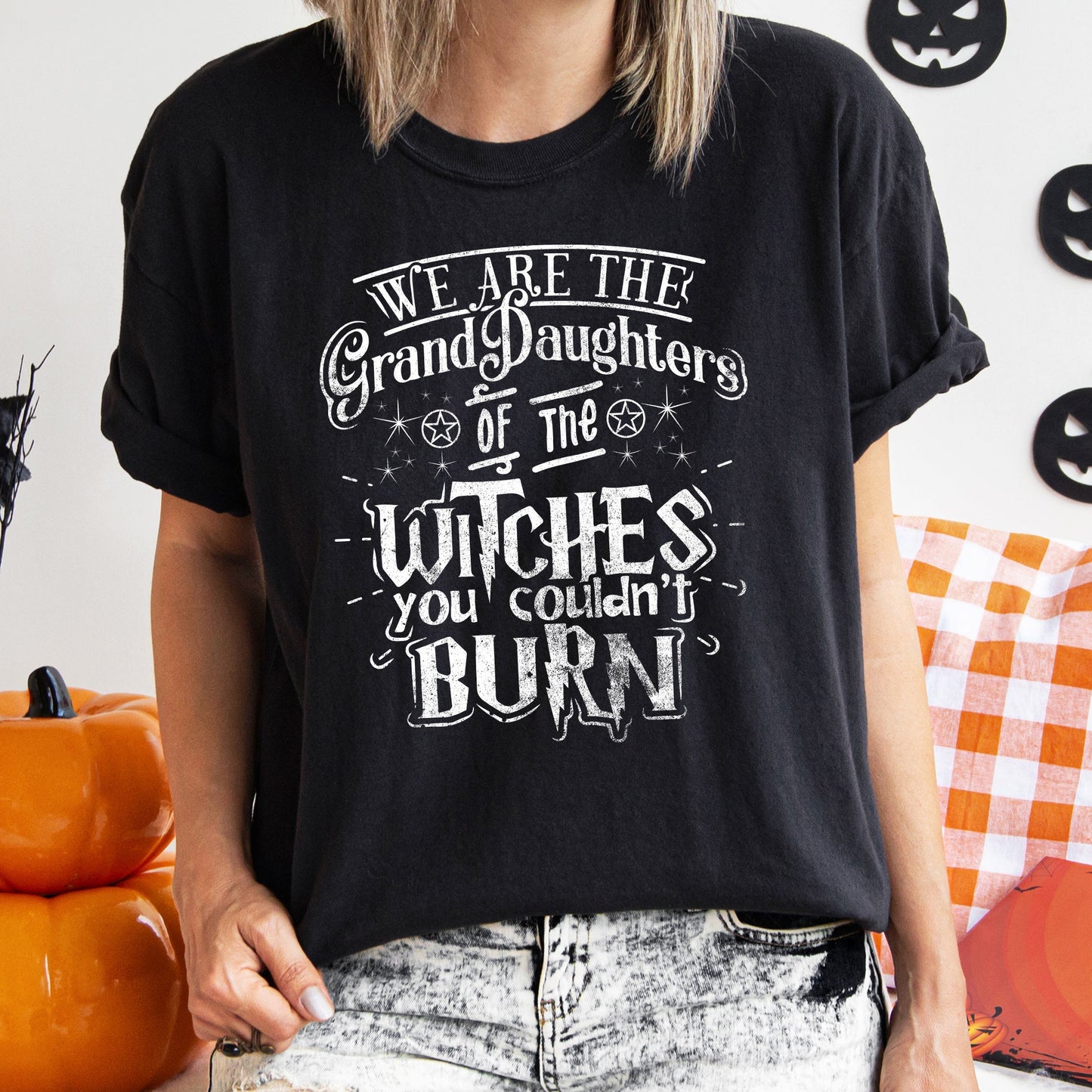 Granddaughter Witches Retro Halloween Comfort Colors Tshirt