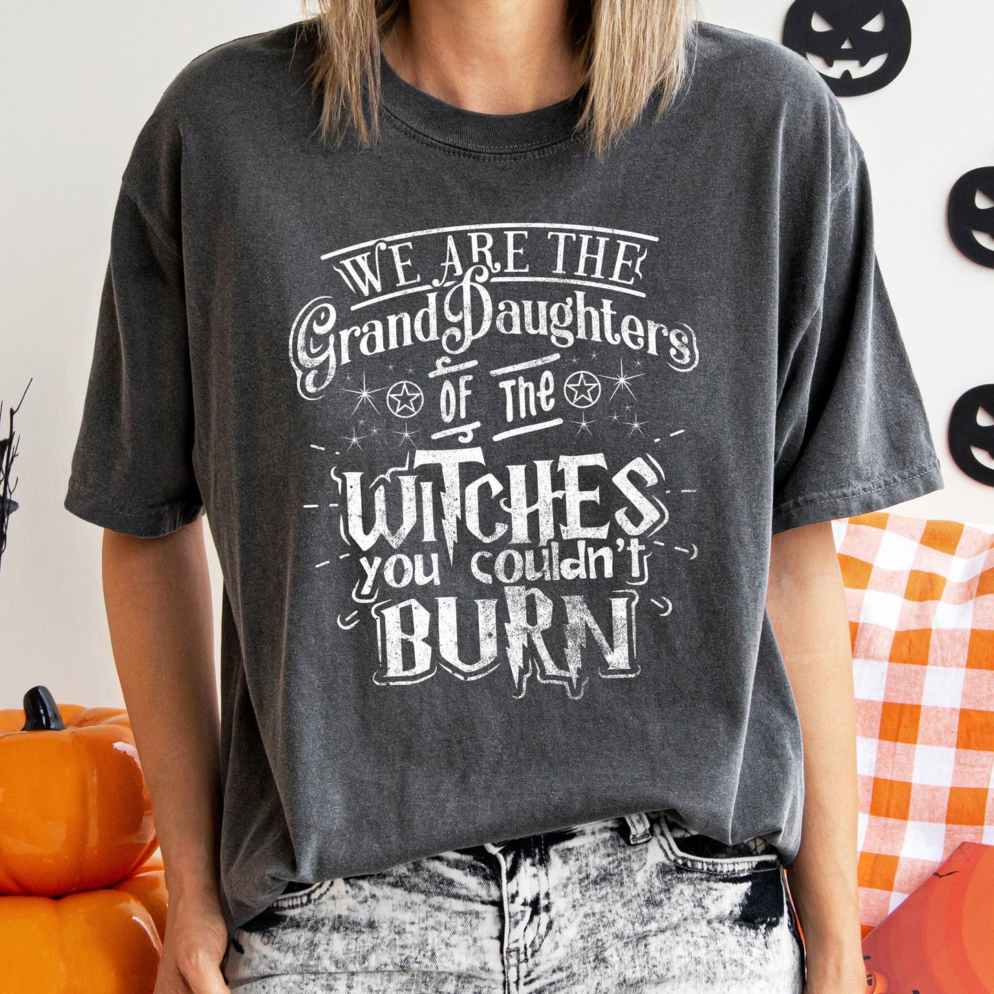 Granddaughter Witches Retro Halloween Comfort Colors Tshirt