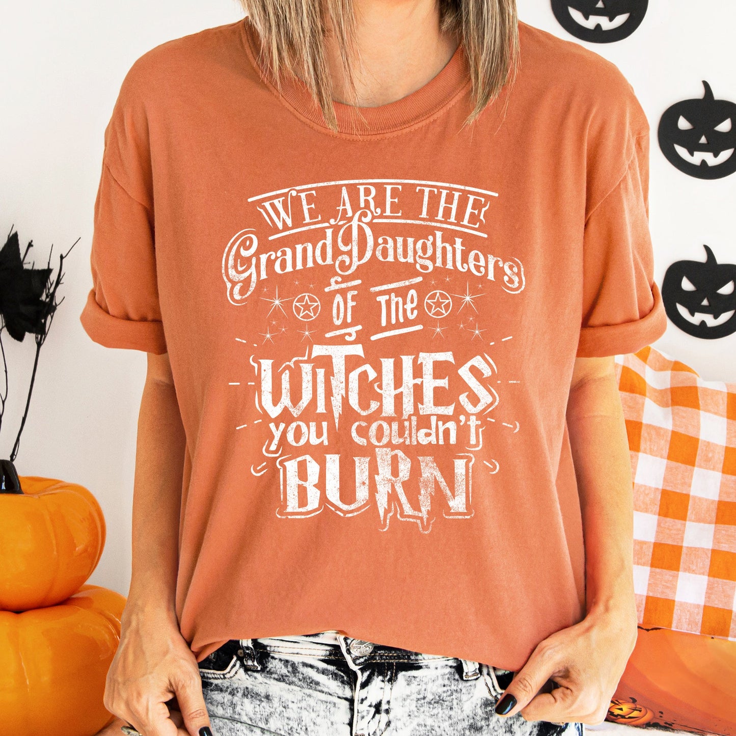 Granddaughter Witches Retro Halloween Comfort Colors Tshirt