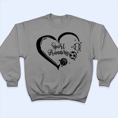 Grandma Heart - Personalized Custom T Shirt - Birthday, Loving, Funny Gift for Grandma/Nana/Mimi, Mom, Wife, Grandparent