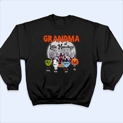 Grandma Of Little Monster - Personalized Custom T Shirt - Halloween, Loving, Funny Gift for Grandma/Nana/Mimi, Mom, Wife, Grandparent