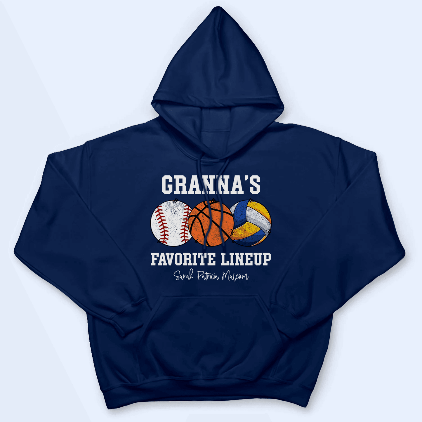 Grandma's Favorite Lineup - Baseball/Softball - Personalized Custom T Shirt - Gift for Grandma/Nana/Mimi, Mom, Wife, Grandparent
