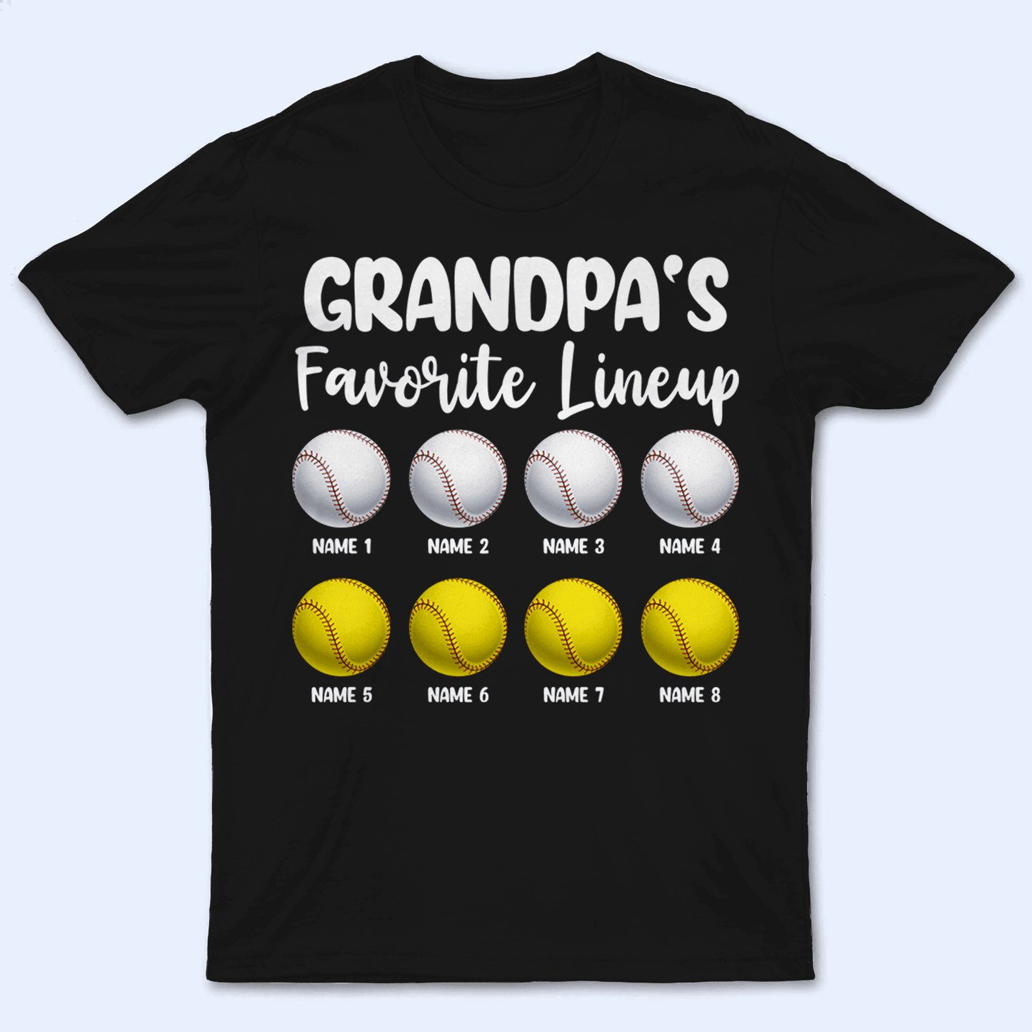 Grandma's Favorite Lineup - Personalized Custom T Shirt - Birthday, Loving, Funny Gift for Grandma/Nana/Mimi, Mom, Wife, Grandparent