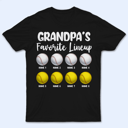 Grandma's Favorite Lineup - Personalized Custom T Shirt - Birthday, Loving, Funny Gift for Grandma/Nana/Mimi, Mom, Wife, Grandparent