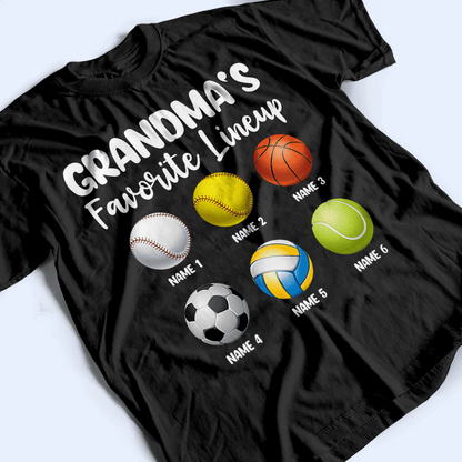 Grandma's Favorite Lineup - Personalized Custom T Shirt - Birthday, Loving, Funny Gift for Grandma/Nana/Mimi, Mom, Wife, Grandparent