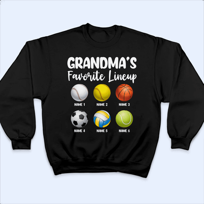 Grandma's Favorite Lineup - Personalized Custom T Shirt - Birthday, Loving, Funny Gift for Grandma/Nana/Mimi, Mom, Wife, Grandparent
