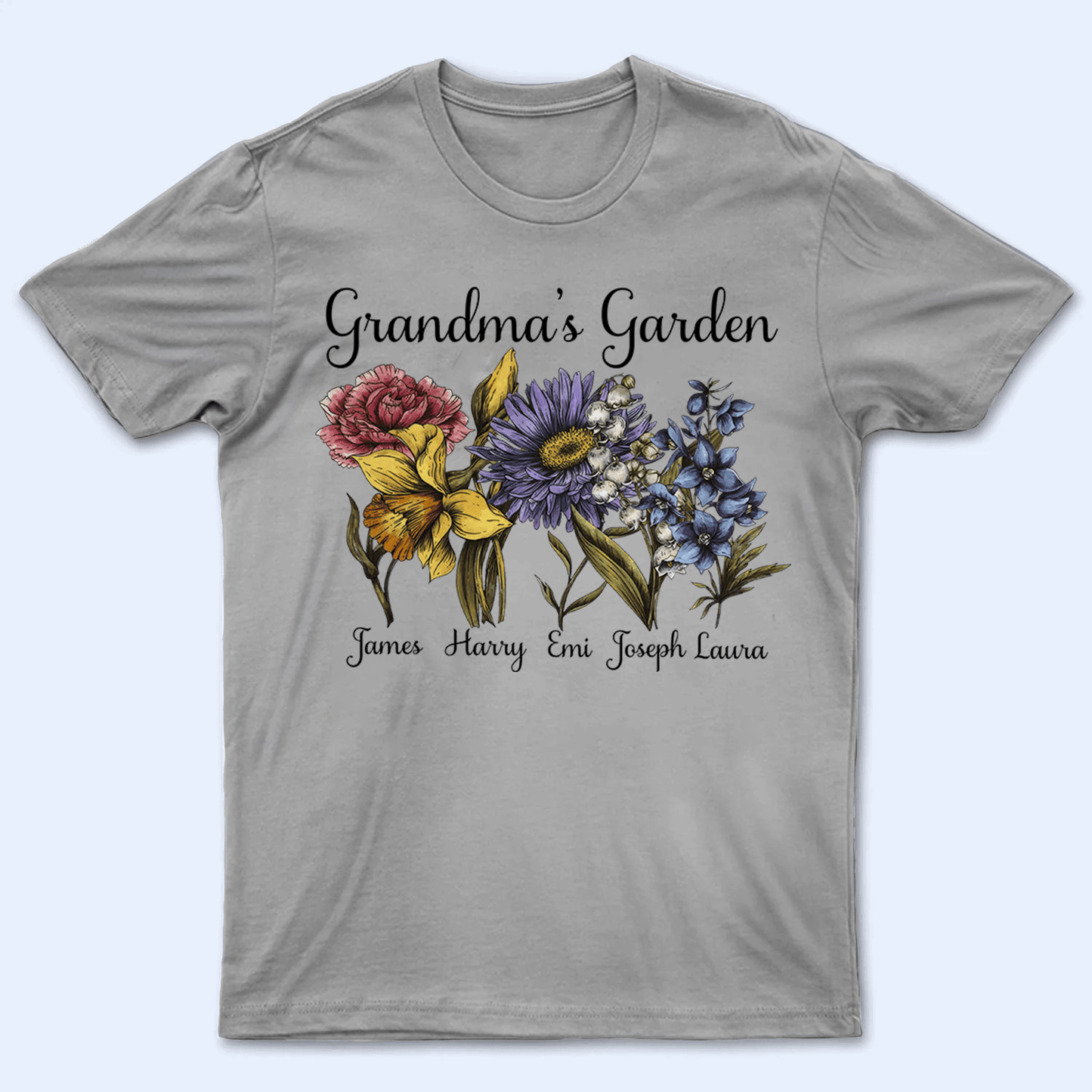 Grandma's Garden - Personalized Custom T Shirt - Birthday, Loving, Funny Gift for Grandma/Nana/Mimi, Mom, Wife, Grandparent